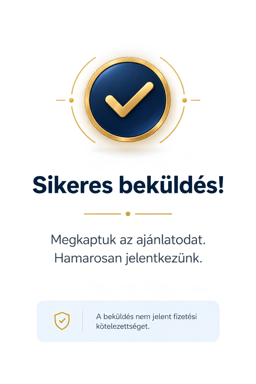 Sikeres beküldés